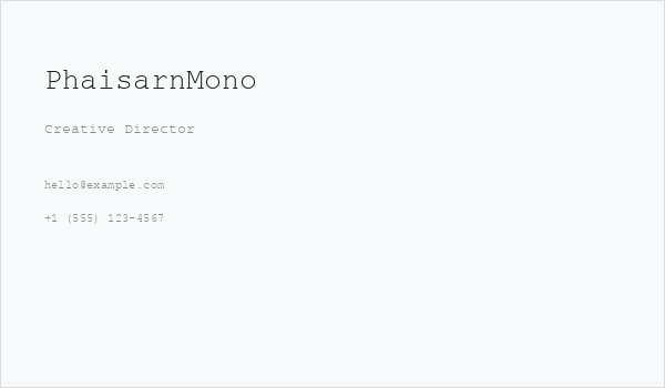 PhaisarnMono Business Card