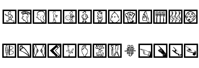 PhaistosFingers Font LOWERCASE