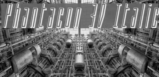 Phantacon 3D Italic Font examples