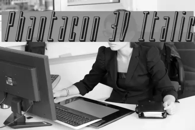 Phantacon 3D Italic Font examples