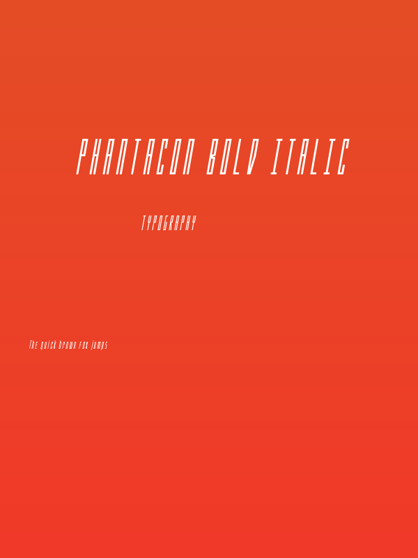 Phantacon Bold Italic Poster