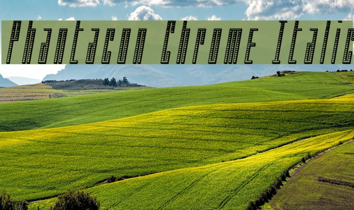 Phantacon Chrome Italic Font examples
