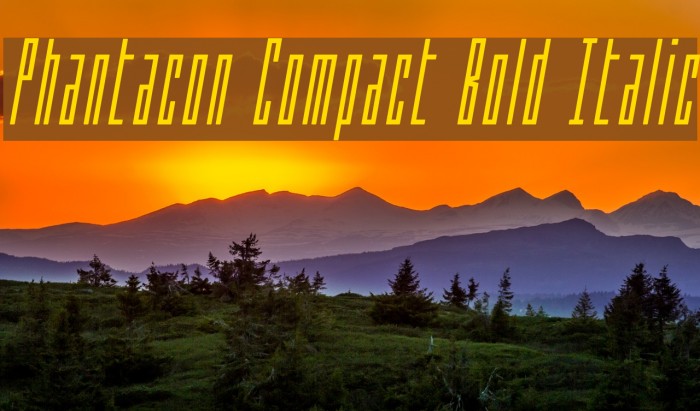 Phantacon Compact Bold Italic Font examples