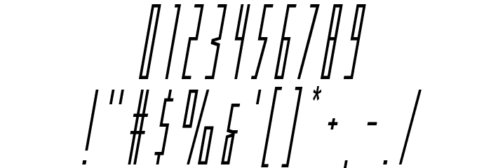 Phantacon Condensed Italic Font OTHER CHARS