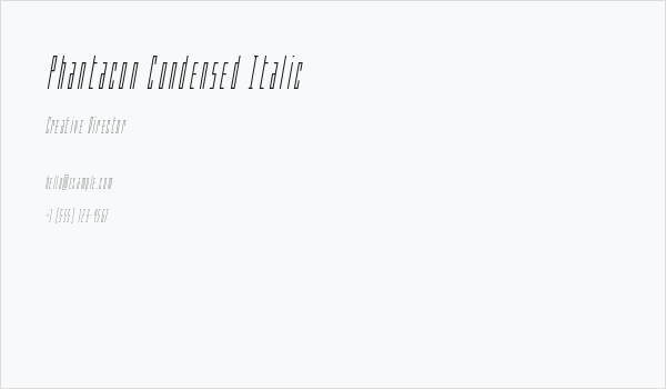 Phantacon Condensed Italic Business Card