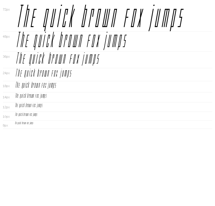 Phantacon Condensed Italic Waterfall