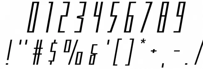 Phantacon Extra-Expanded Italic Font OTHER CHARS