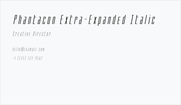 Phantacon Extra-Expanded Italic Business Card