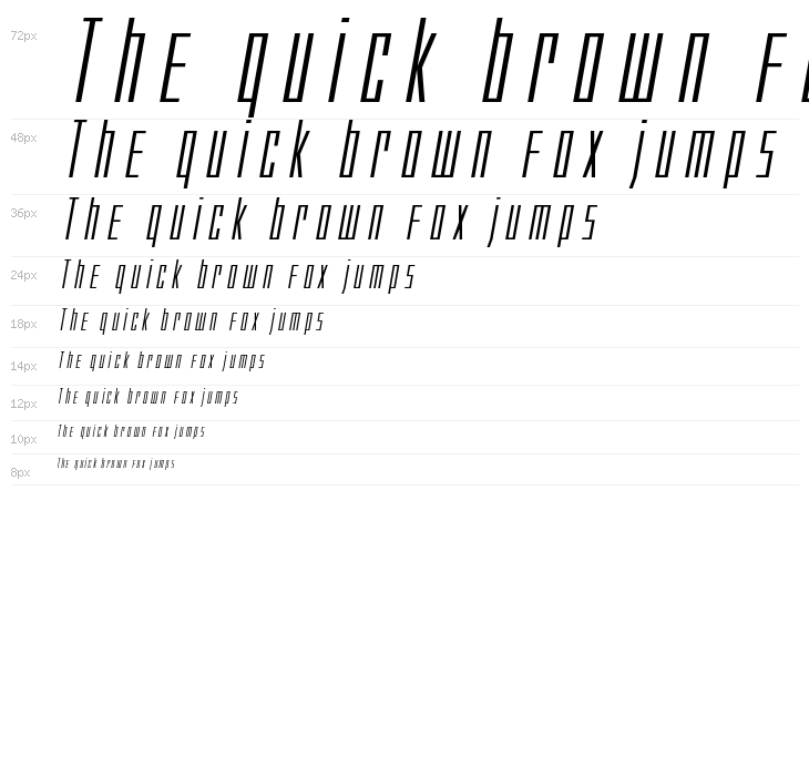 Phantacon Extra-Expanded Italic Waterfall