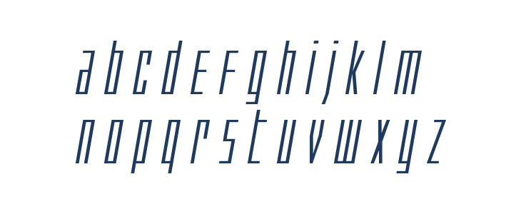 Phantacon Extra-Expanded Italic Lowercase