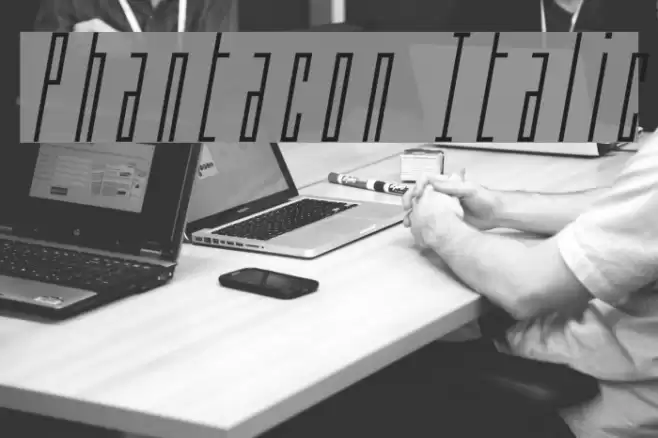 Phantacon Italic Font examples