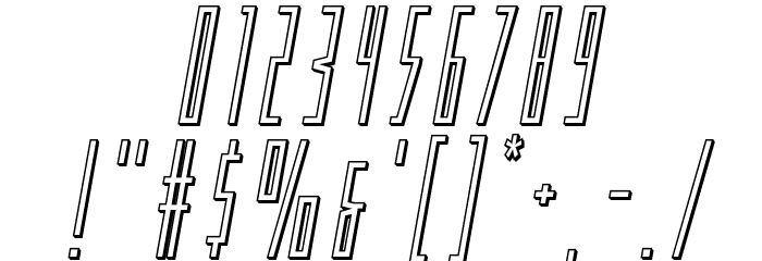 Phantacon Outline Italic Font OTHER CHARS