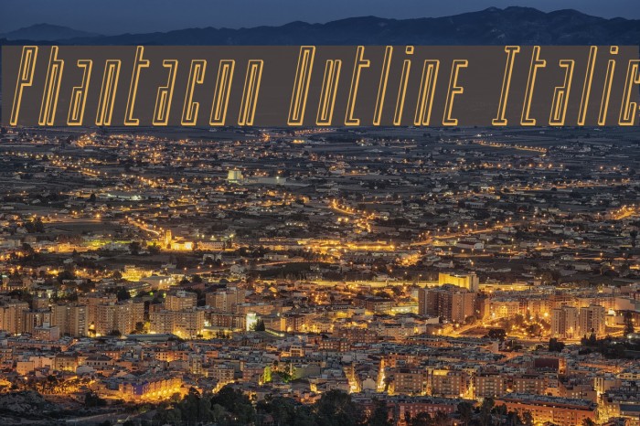 Phantacon Outline Italic Font examples