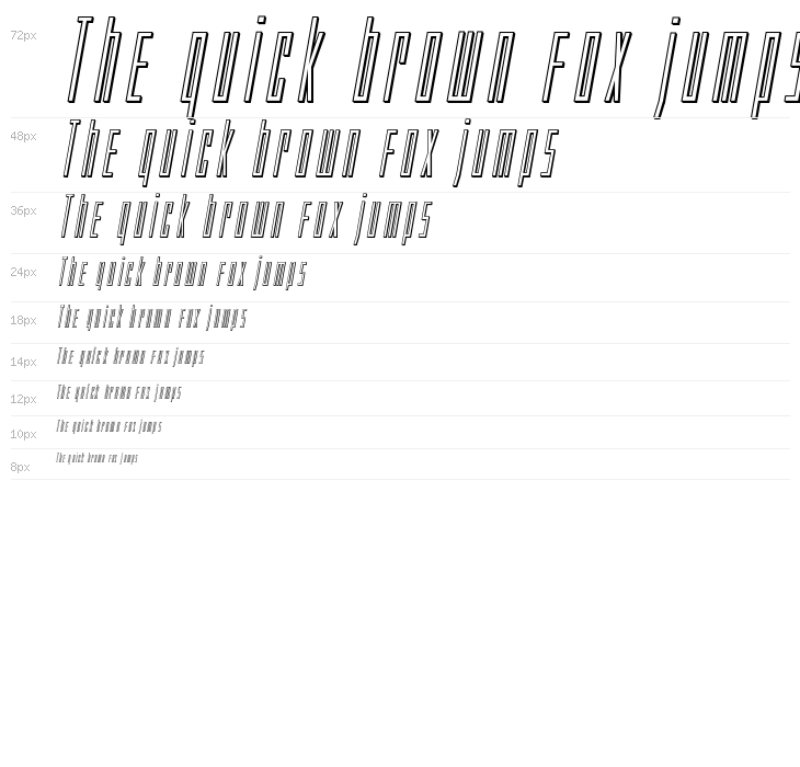 Phantacon Outline Italic Waterfall