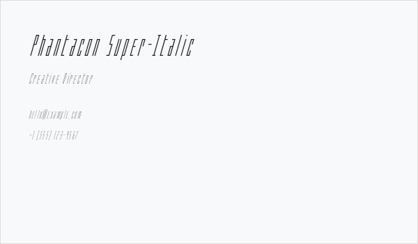 Phantacon Super-Italic Business Card
