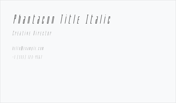 Phantacon Title Italic Business Card