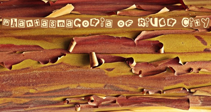 Phantasmagoria of River City Font examples