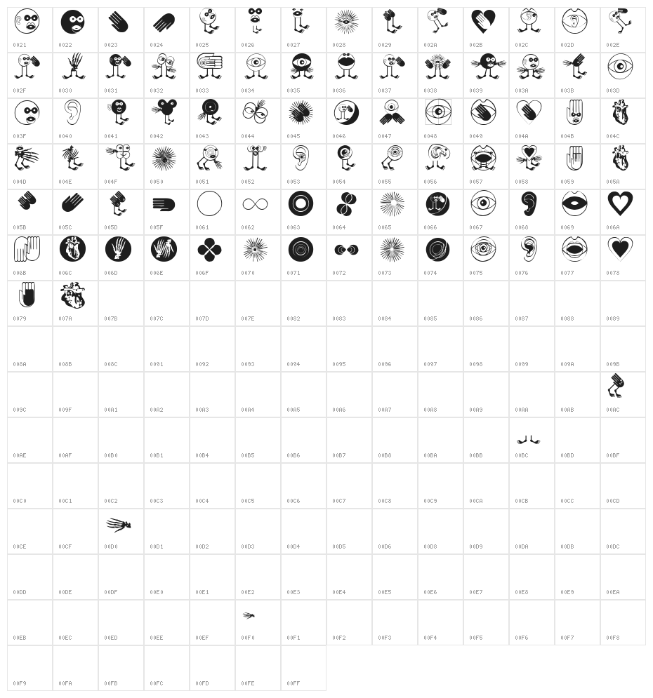 PhantasticSketches Character Map
