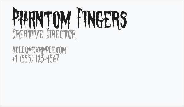 Phantom Fingers Business Card