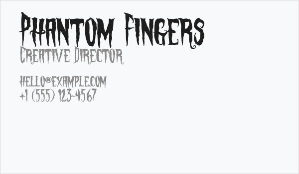 Phantom Fingers Business Card