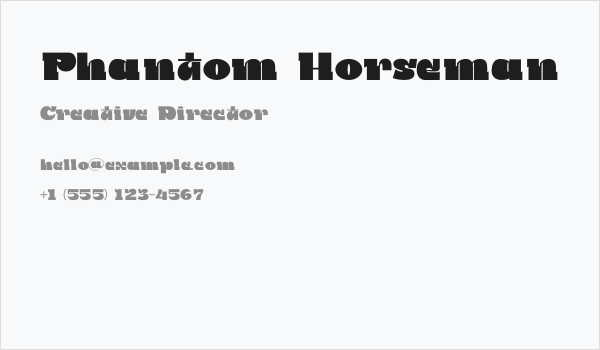 Phantom Horseman Business Card