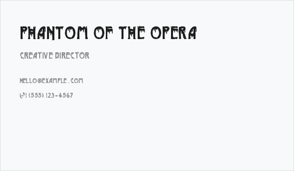 Phantom of the Opera Business Card