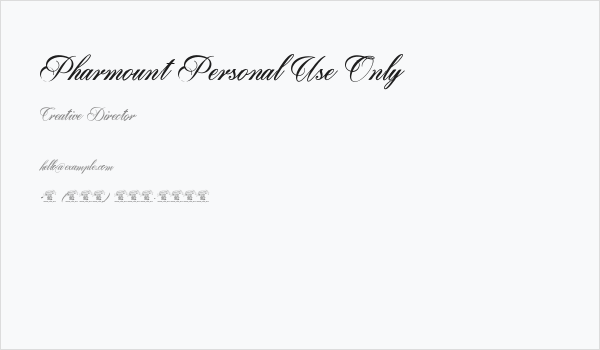 Pharmount Personal Use Only Business Card