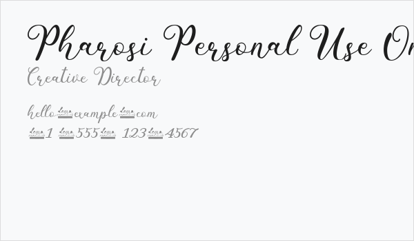 Pharosi Personal Use Only Business Card