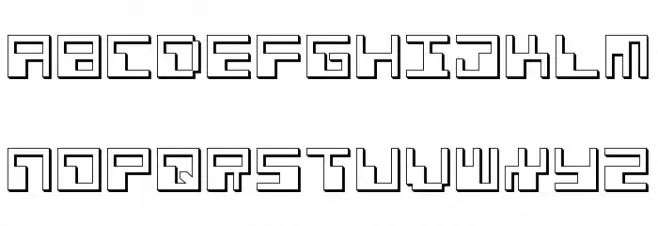 Phaser Bank 3D Schriftart Kleinbuchstaben
