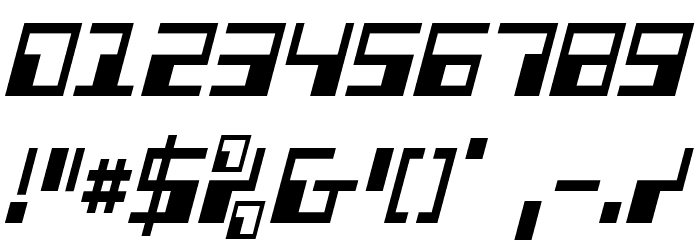 Phaser Bank Condensed Italic Font OTHER CHARS