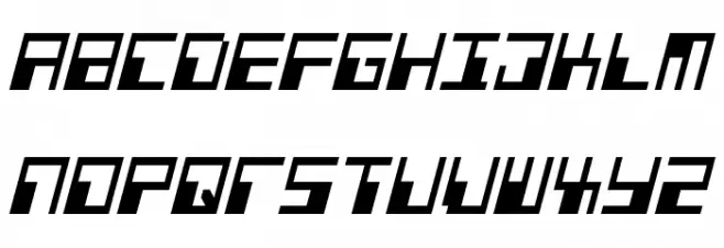 Phaser Bank Condensed Italic Schriftart Groß