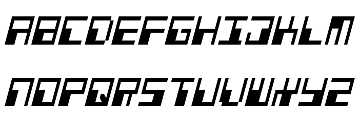 Phaser Bank Condensed Italic Font LOWERCASE