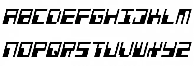 Phaser Bank Condensed Italic 字体 小写