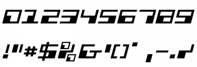 Phaser Bank Expanded Italic Font OTHER CHARS