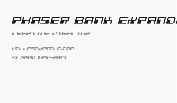 Phaser Bank Expanded Italic Business Card