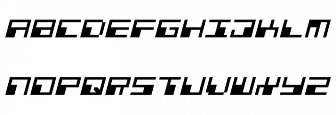 Phaser Bank Expanded Italic Font LOWERCASE