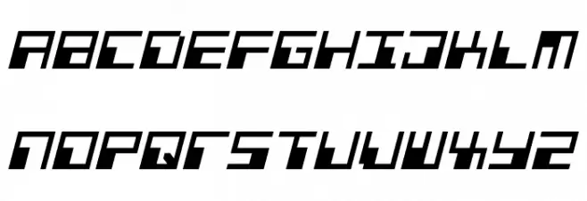 Phaser Bank Italic Caratteri MAIUSCOLE