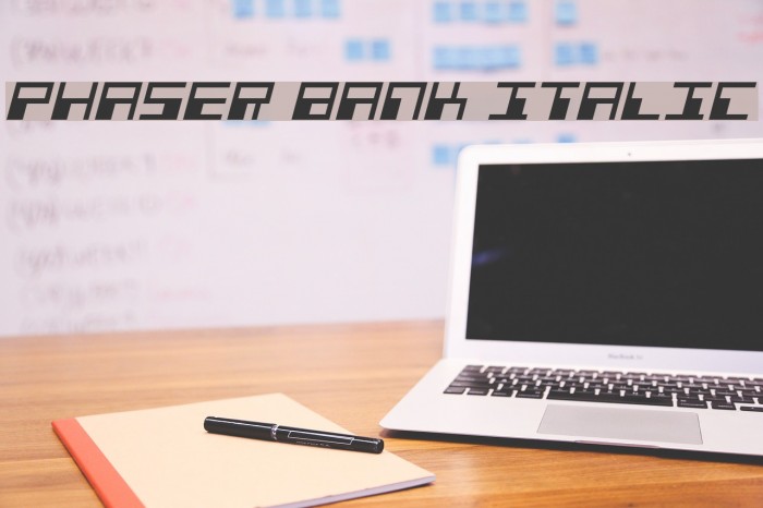 Phaser Bank Italic Font examples
