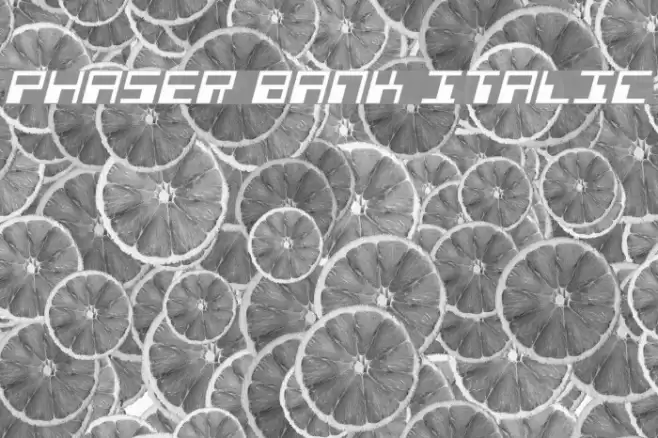 Phaser Bank Italic Font examples