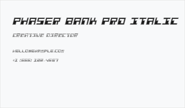 Phaser Bank Pro Italic Business Card