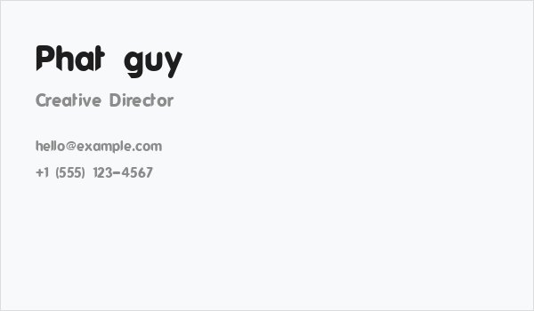 Phat guy Business Card