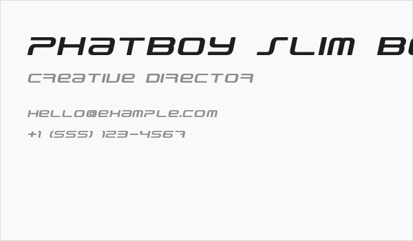 PhatBoy Slim Bold Italic Business Card