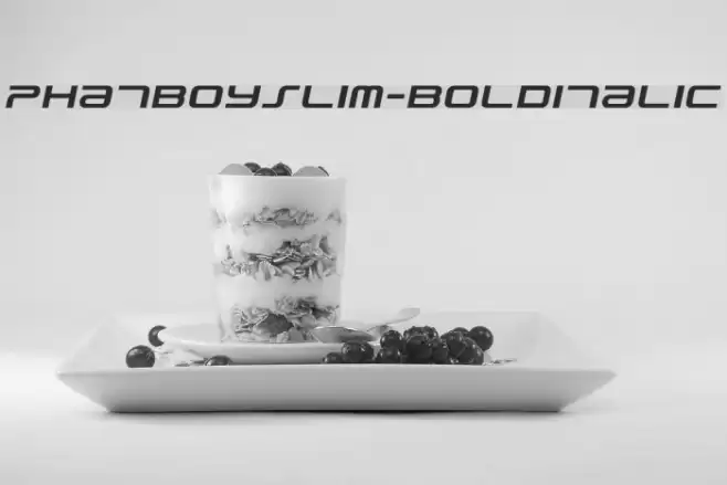 PhatBoySlim-BoldItalic Fonte examples