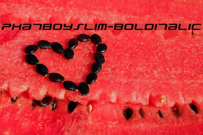 PhatBoySlim-BoldItalic Fonte examples