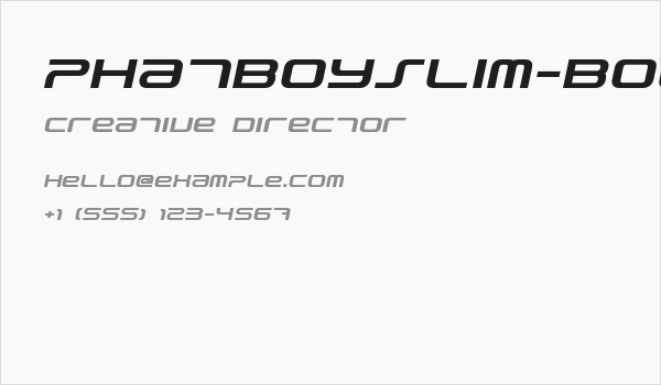 PhatBoySlim-BoldItalic Business Card
