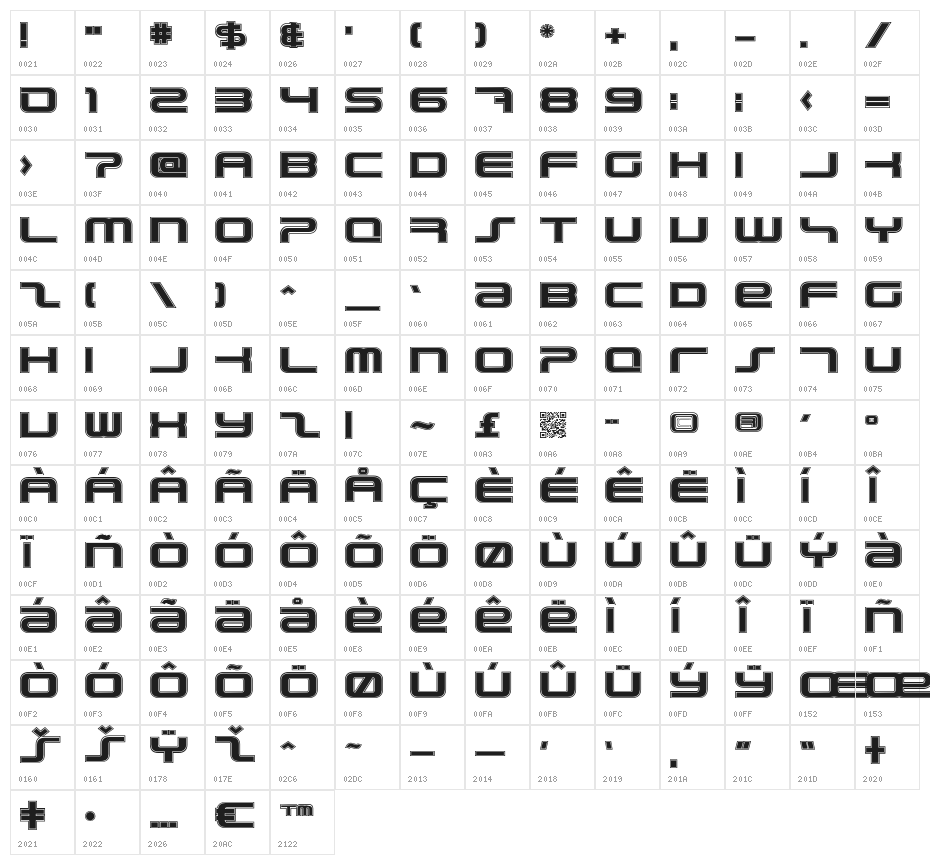 PhatBoySlim-College Character Map