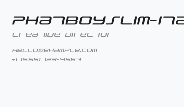 PhatBoySlim-Italic Business Card