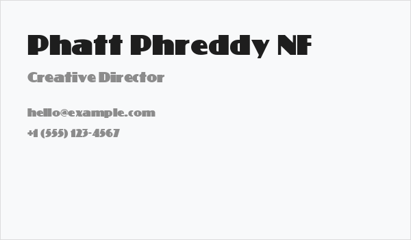 Phatt Phreddy NF Business Card