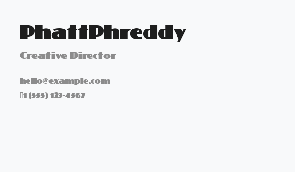 PhattPhreddy Business Card