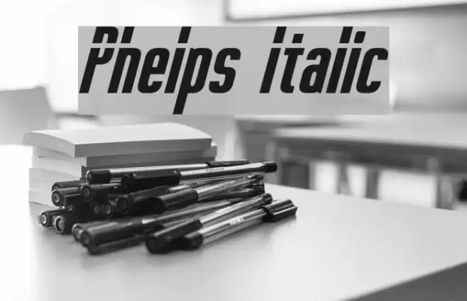 Phelps Italic फ़ॉन्ट examples